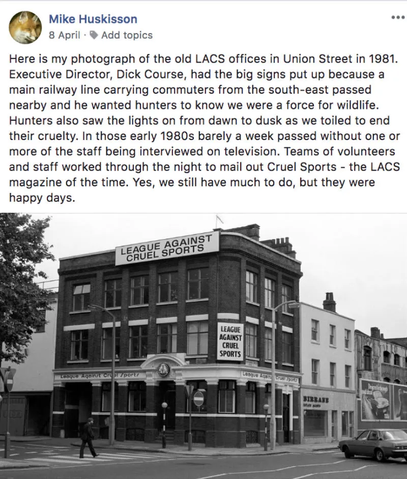 Former League Against Cruel Sports Headquarter on Union Street, London